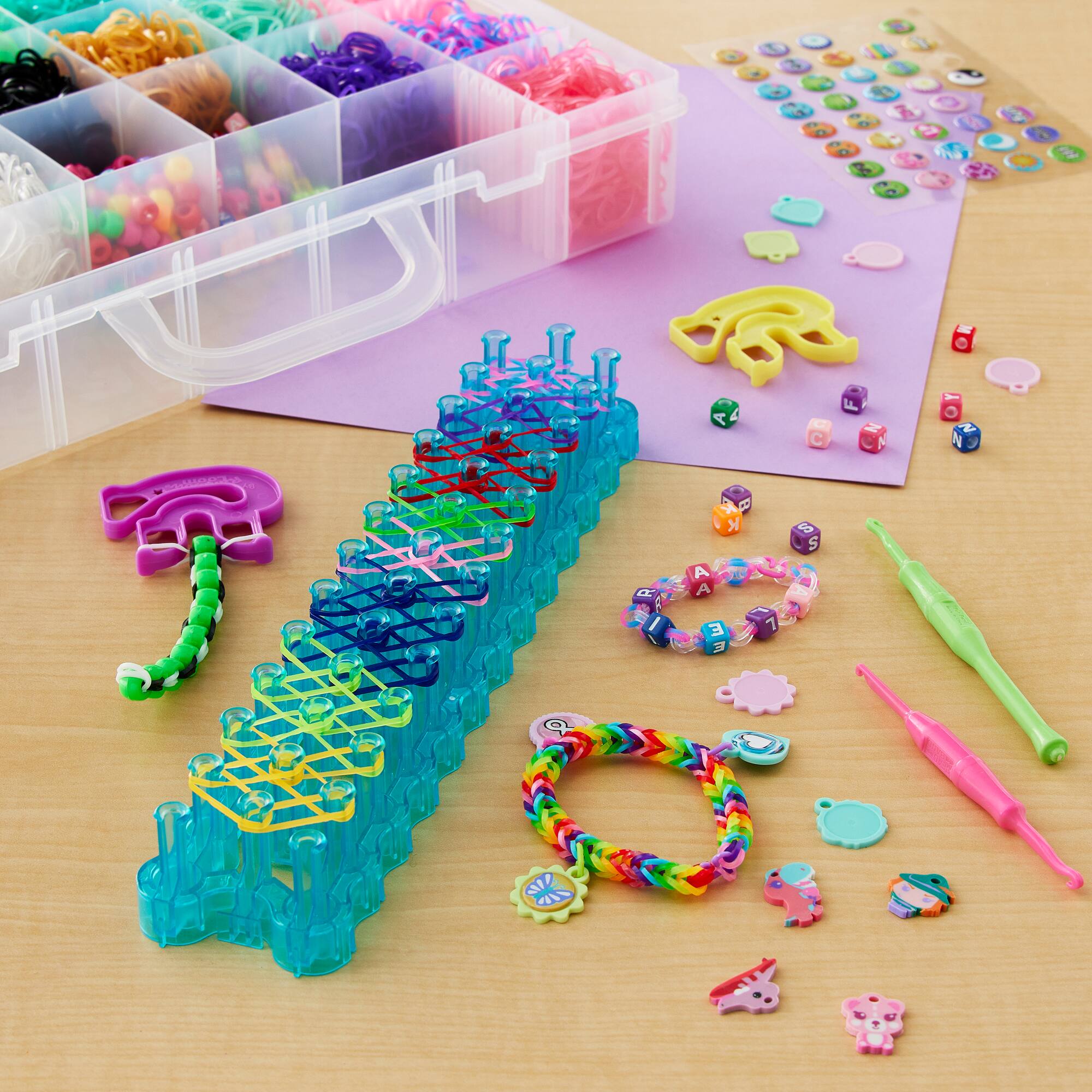 8 Pack: Rainbow Loom® Mega Combo Set™ Loomi-Pals™ & Sticker Pendants Bracelet Making Kit